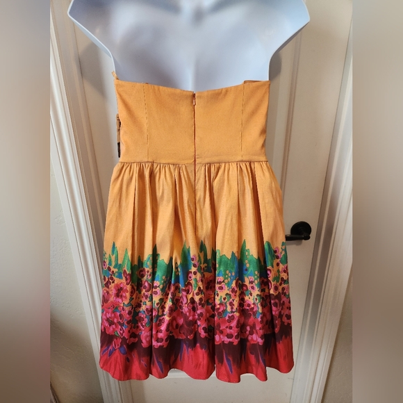 Aqua Brand Floral Strapless Dress Fit&Flare Size 12 Homecoming Summer Fall - Picture 9 of 12